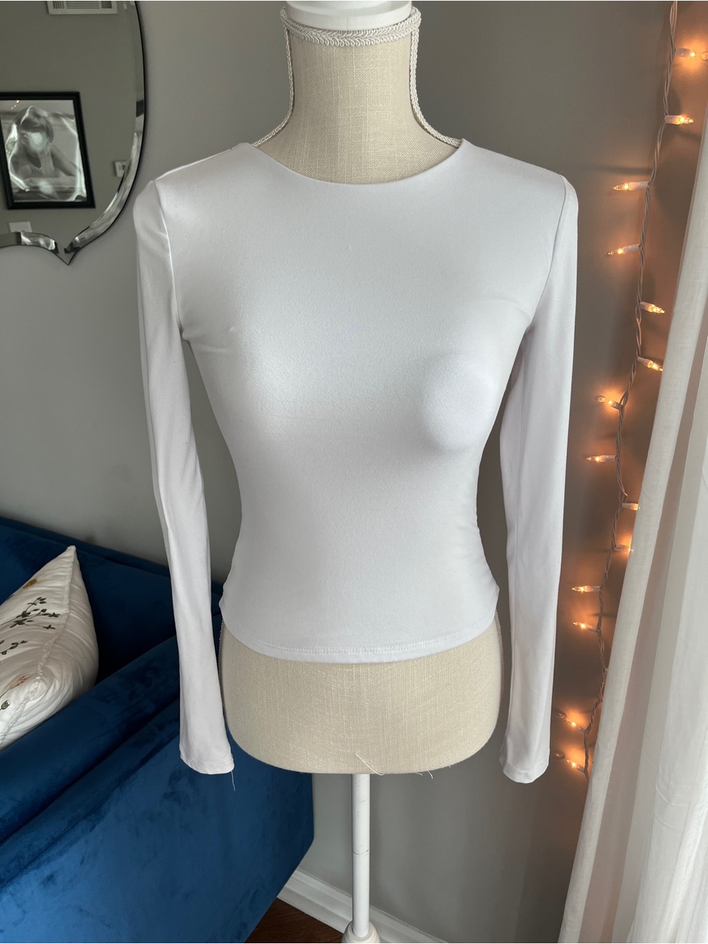 Harper & Ivy Kohl's White Long Sleeve Top Cozy XS